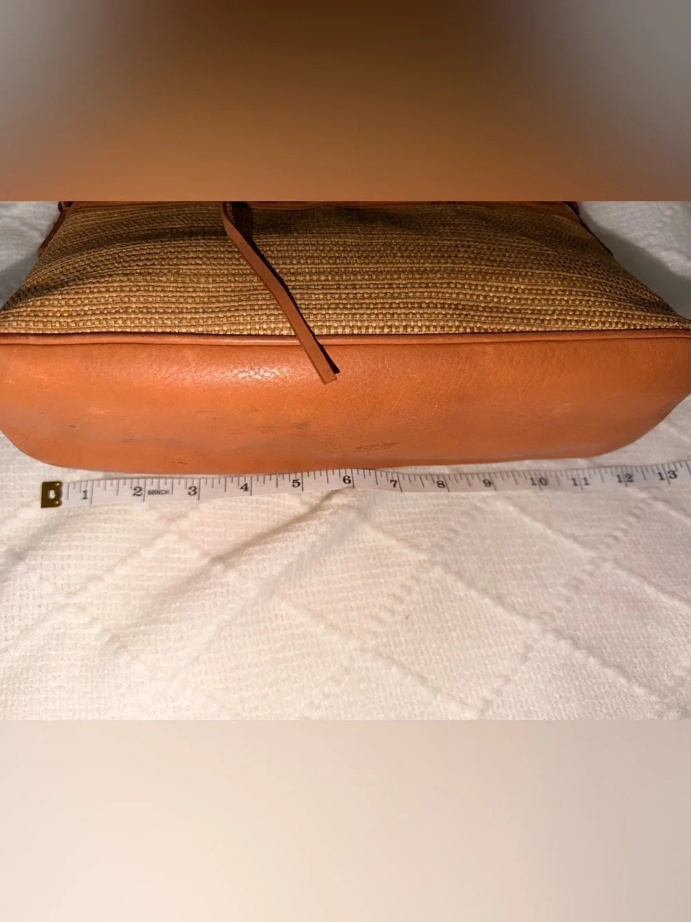 Vintage Y2K Cole Haan Straw Leather Shoulder Bag